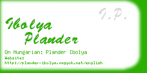 ibolya plander business card